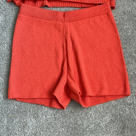 NWT  2 Piece Knit Outfit Long Sleeve Tunic Sweaters Top & Shorts Lounge Set sz L - Picture 3 of 7